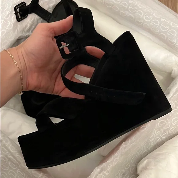 Christian Louboutin Black Women's Wedge Sandals